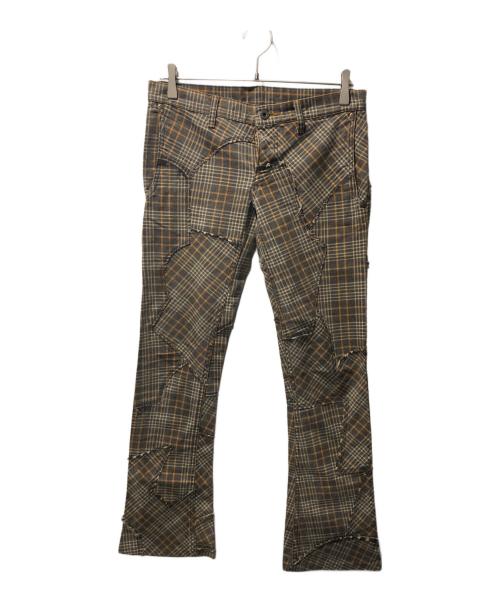 hysterics（ヒステリックス）hysterics (ヒステリックス) つぎはぎパンツ ブラウン サイズ:Sの古着・服飾アイテム