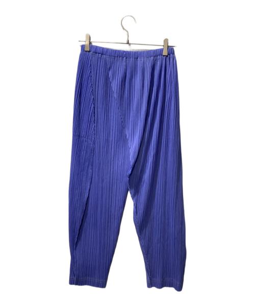 PLEATS PLEASE（プリーツプリーズ）PLEATS PLEASE (プリーツプリーズ) ネップ加工プリーツパンツ スカイブルー サイズ:5の古着・服飾アイテム