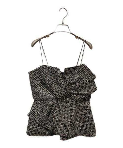 JUSGLITTY（ジャスグリッティー）JUSGLITTY (ジャスグリッティー) リボンビスチェ ホワイト×ブラック サイズ:2の古着・服飾アイテム