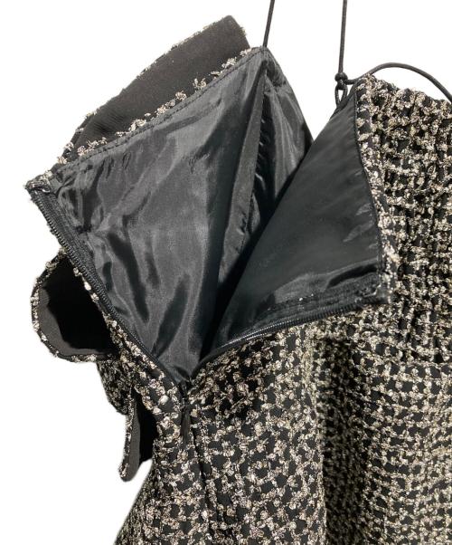 JUSGLITTY（ジャスグリッティー）JUSGLITTY (ジャスグリッティー) リボンビスチェ ホワイト×ブラック サイズ:2の古着・服飾アイテム