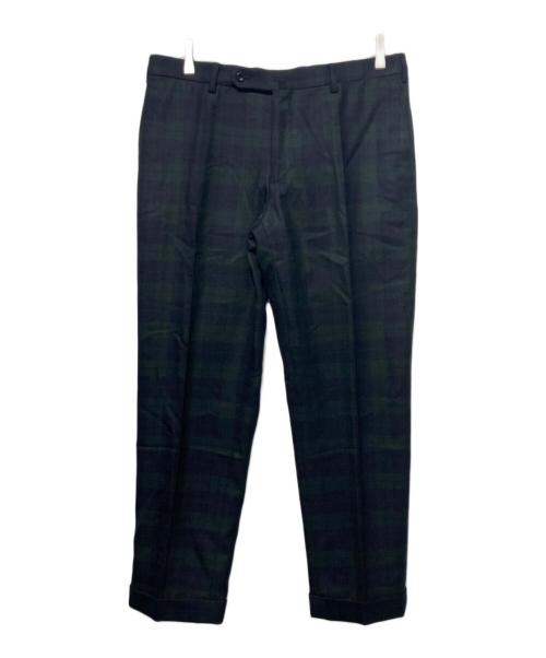 INCOTEX（インコテックス）INCOTEX (インコテックス) ブラックウォッチスラックス グリーン×ブラック サイズ:52の古着・服飾アイテム