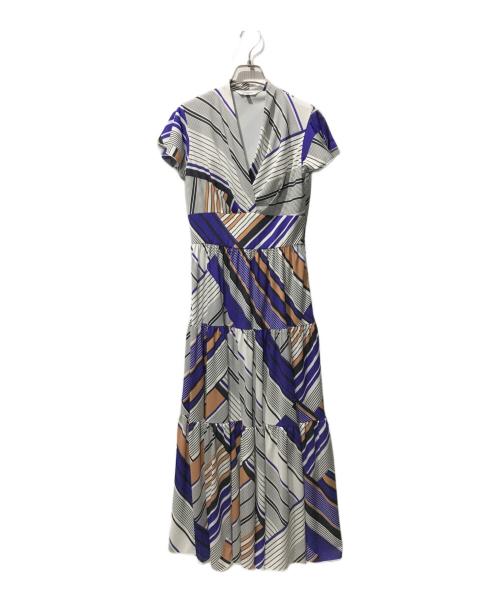 CORCOVADO（コルコバード）CORCOVADO (コルコバード) マキシ丈フレアワンピース ブルー×ホワイト サイズ:Sの古着・服飾アイテム