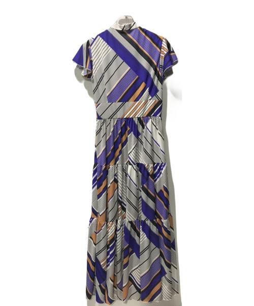 CORCOVADO（コルコバード）CORCOVADO (コルコバード) マキシ丈フレアワンピース ブルー×ホワイト サイズ:Sの古着・服飾アイテム