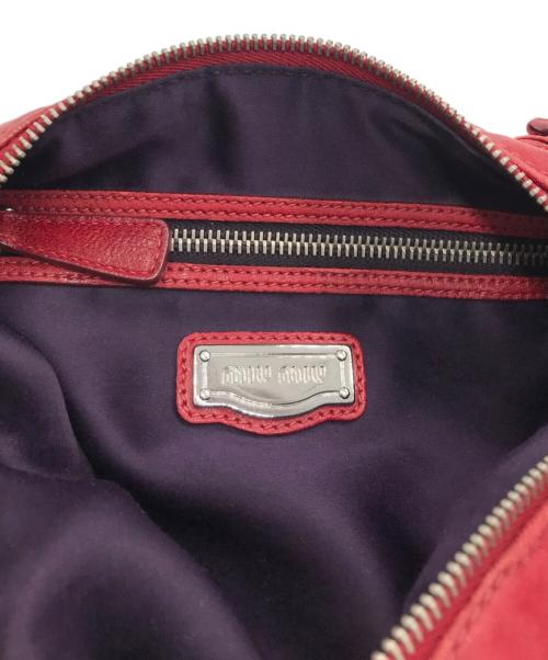 MIU MIU（ミュウミュウ）MIU MIU (ミュウミュウ) イントレチャートハンドバッグ レッドの古着・服飾アイテム