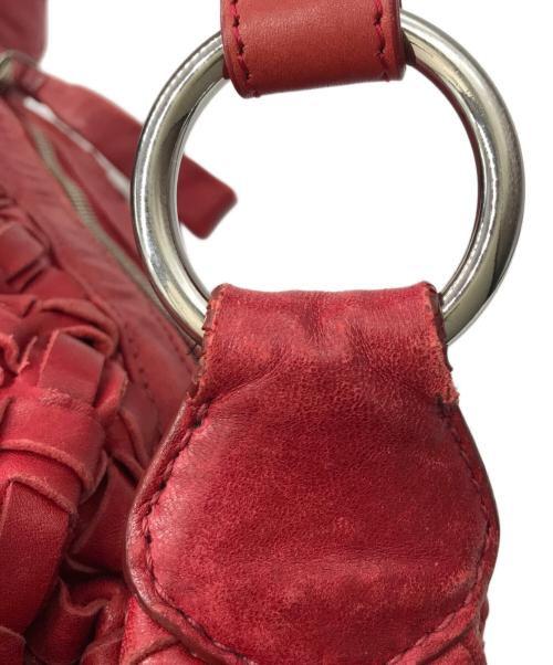 MIU MIU（ミュウミュウ）MIU MIU (ミュウミュウ) イントレチャートハンドバッグ レッドの古着・服飾アイテム