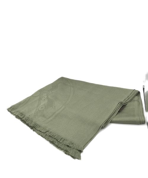 HERMES（エルメス）HERMES (エルメス) カシミヤシルクジャガードマフラー グリーンの古着・服飾アイテム