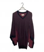 Maison Margielaメゾンマルジェラ）の古着「変形ニットワンピース」｜ボルドー