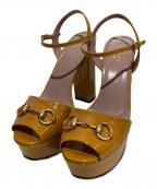 GUCCIグッチ）の古着「ホースビットヒールサンダル」｜イエロー