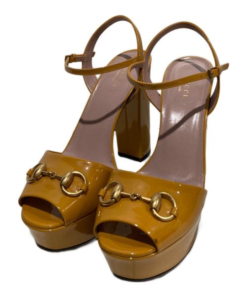 GUCCI（グッチ）GUCCI (グッチ) ホースビットヒールサンダル イエロー サイズ:38の古着・服飾アイテム
