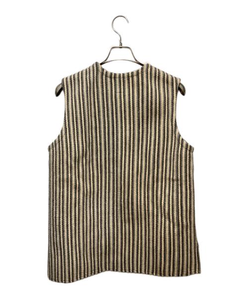 ORTEGA's（オルテガ）ORTEGA's (オルテガ) ストライプ柄 チマヨ ベスト グレー×ベージュ サイズ:40の古着・服飾アイテム