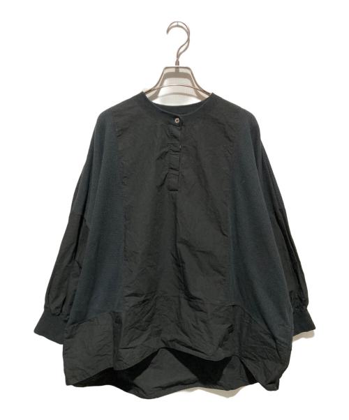 Curensology（カレンソロジー）Curensology (カレンソロジー) ワッフルヘンリープルオーバー シャツ ブラック サイズ:Fの古着・服飾アイテム