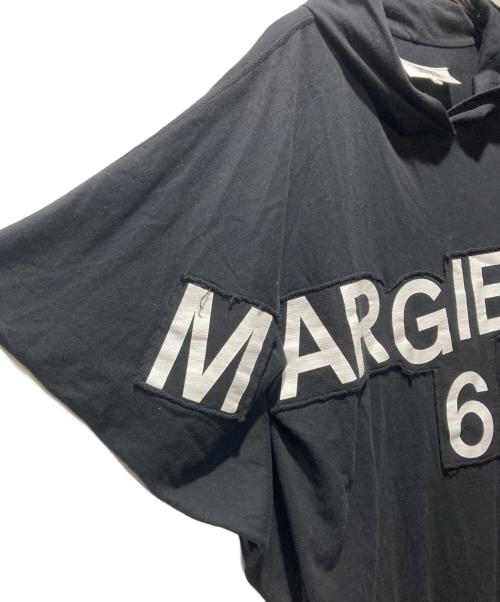 MM6 Maison Margiela（エムエムシックスメゾンマルジェラ）MM6 Maison Margiela (エムエムシックスメゾンマルジェラ) 変形ロゴパーカー ブラック サイズ:14の古着・服飾アイテム