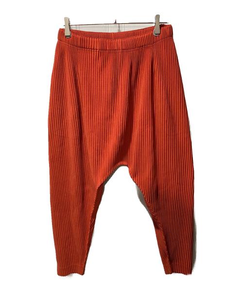 HOMME PLISSE ISSEY MIYAKE（オム プリッセ イッセイ ミヤケ）HOMME PLISSE ISSEY MIYAKE (オムプリッセ イッセイ ミヤケ) プリーツワイドパンツ オレンジ サイズ:2の古着・服飾アイテム