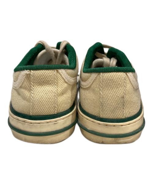 GUCCI（グッチ）GUCCI (グッチ) ローカットスニーカー グリーン×ベージュ サイズ:37の古着・服飾アイテム