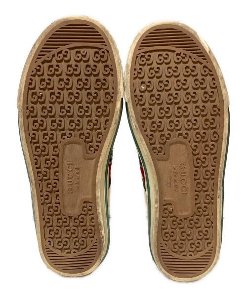 GUCCI（グッチ）GUCCI (グッチ) ローカットスニーカー グリーン×ベージュ サイズ:37の古着・服飾アイテム