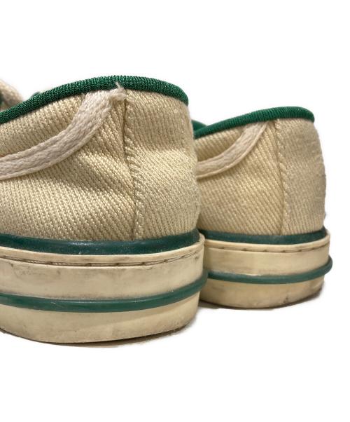 GUCCI（グッチ）GUCCI (グッチ) ローカットスニーカー グリーン×ベージュ サイズ:37の古着・服飾アイテム