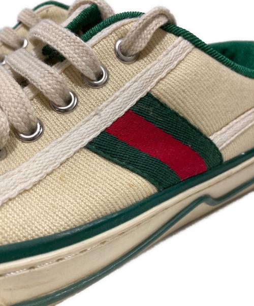 GUCCI（グッチ）GUCCI (グッチ) ローカットスニーカー グリーン×ベージュ サイズ:37の古着・服飾アイテム