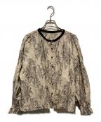 nest Robeネストローブ）の古着「エンブロダイリーリネンブラウス」｜ベージュ