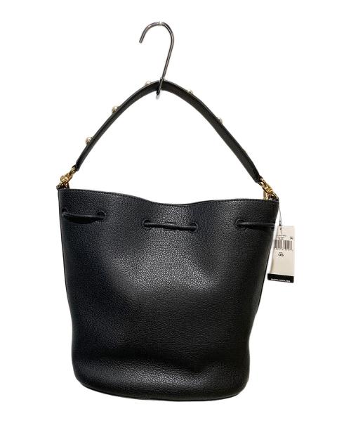 LAUREN RALPH LAUREN（ローレンラルフローレン）LAUREN RALPH LAUREN (ローレンラルフローレン) バケツ型 ワンショルダーバッグ/Andie Drawstring Black Leather Bucket Shoulder Bag ブラック 未使用品の古着・服飾アイテム