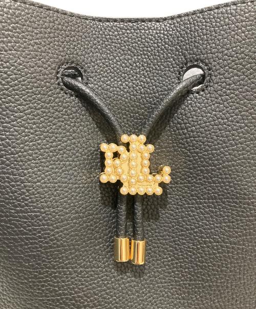 LAUREN RALPH LAUREN（ローレンラルフローレン）LAUREN RALPH LAUREN (ローレンラルフローレン) バケツ型 ワンショルダーバッグ/Andie Drawstring Black Leather Bucket Shoulder Bag ブラック 未使用品の古着・服飾アイテム