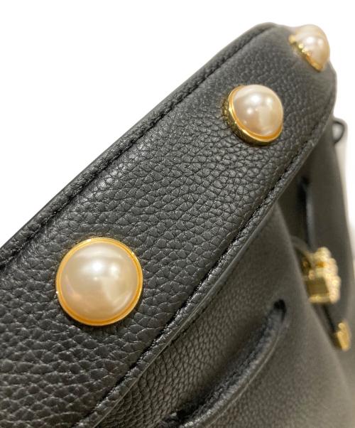 LAUREN RALPH LAUREN（ローレンラルフローレン）LAUREN RALPH LAUREN (ローレンラルフローレン) バケツ型 ワンショルダーバッグ/Andie Drawstring Black Leather Bucket Shoulder Bag ブラック 未使用品の古着・服飾アイテム