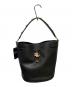 LAUREN RALPH LAUREN (ローレンラルフローレン) バケツ型 ワンショルダーバッグ/Andie Drawstring Black Leather Bucket Shoulder Bag ブラック 未使用品：20000円