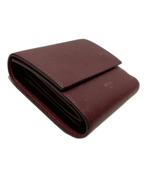 CELINE（セリーヌ）CELINE (セリーヌ) スモール トリフォールドウォレット ボルドーの古着・服飾アイテム