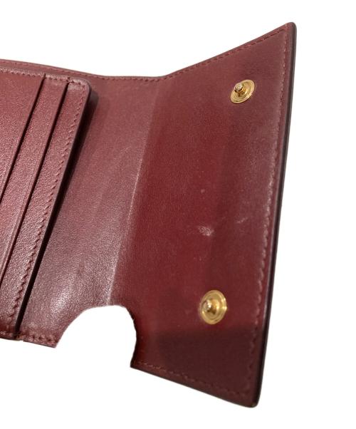 CELINE（セリーヌ）CELINE (セリーヌ) スモール トリフォールドウォレット ボルドーの古着・服飾アイテム