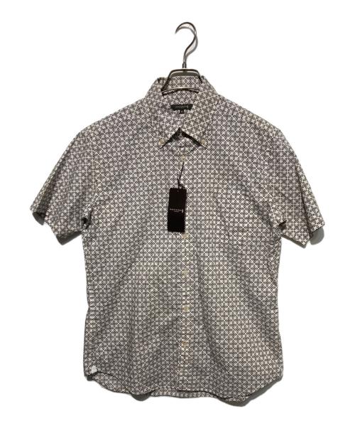 MACKINTOSH LONDON（マッキントッシュ ロンドン）MACKINTOSH LONDON (マッキントッシュ ロンドン) 半袖シャツ ホワイト×ブラウン サイズ:Ｍの古着・服飾アイテム
