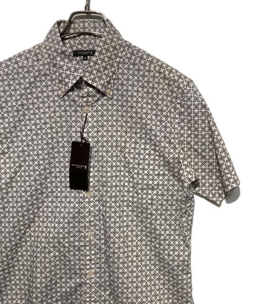 MACKINTOSH LONDON（マッキントッシュ ロンドン）MACKINTOSH LONDON (マッキントッシュ ロンドン) 半袖シャツ ホワイト×ブラウン サイズ:Ｍの古着・服飾アイテム