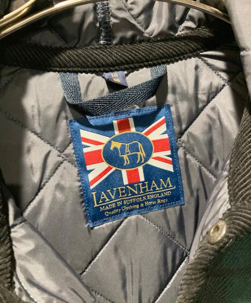 LAVENHAM（ラベンハム）LAVENHAM (ラベンハム) BLACKWATCH CRAYDONフーデッドキルティングジャケット グリーン×ネイビー サイズ:38の古着・服飾アイテム