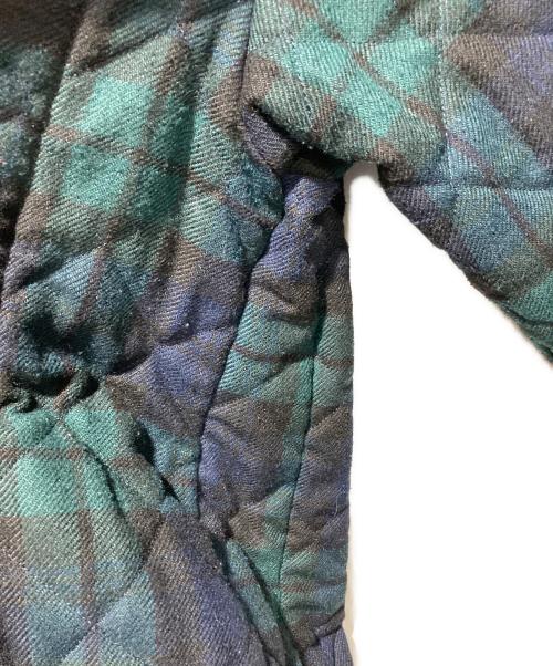 LAVENHAM（ラベンハム）LAVENHAM (ラベンハム) BLACKWATCH CRAYDONフーデッドキルティングジャケット グリーン×ネイビー サイズ:38の古着・服飾アイテム