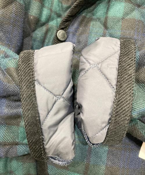 LAVENHAM（ラベンハム）LAVENHAM (ラベンハム) BLACKWATCH CRAYDONフーデッドキルティングジャケット グリーン×ネイビー サイズ:38の古着・服飾アイテム