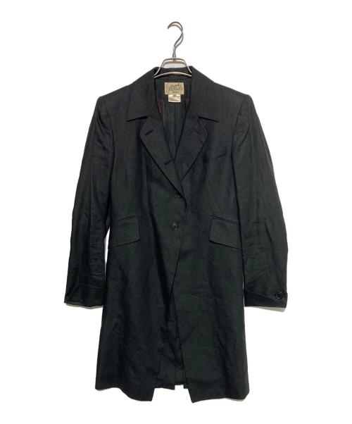 HERMES（エルメス）HERMES (エルメス) 裏地ロゴリネンコート ブラック サイズ:38の古着・服飾アイテム