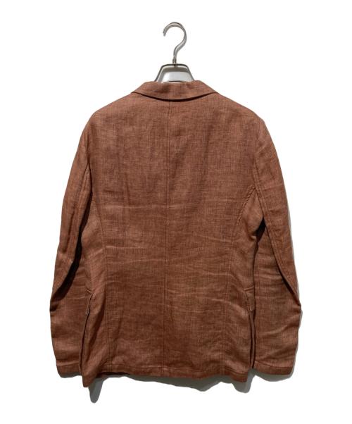 ARMANI COLLEZIONI（アルマーニ コレツィオーニ）ARMANI COLLEZIONI (アルマーニ コレツィオーニ) リネン テーラードジャケット ブラウン サイズ:48の古着・服飾アイテム