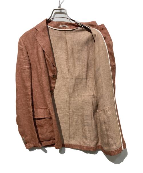 ARMANI COLLEZIONI（アルマーニ コレツィオーニ）ARMANI COLLEZIONI (アルマーニ コレツィオーニ) リネン テーラードジャケット ブラウン サイズ:48の古着・服飾アイテム
