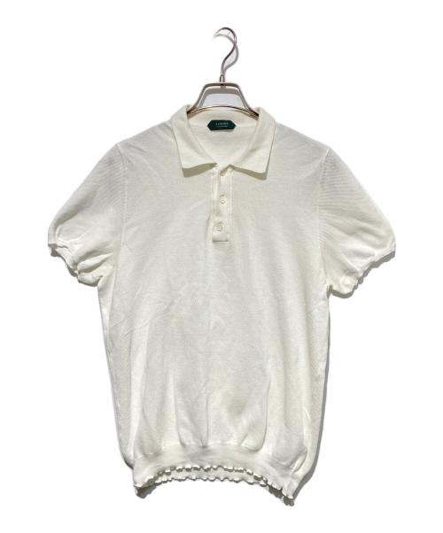 Zanone（ザノーネ）Zanone (ザノーネ) 半袖鹿の子ニットポロ ホワイト サイズ:50の古着・服飾アイテム