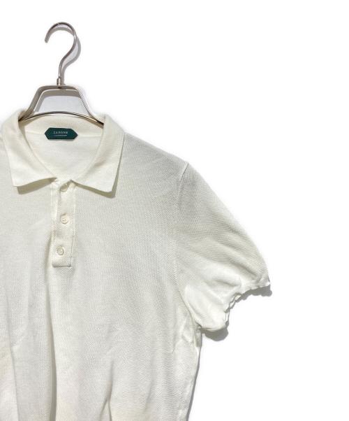 Zanone（ザノーネ）Zanone (ザノーネ) 半袖鹿の子ニットポロ ホワイト サイズ:50の古着・服飾アイテム
