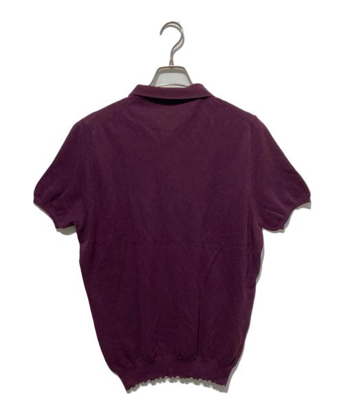 Zanone（ザノーネ）Zanone (ザノーネ) 半袖鹿の子ニットポロ ワインレッド サイズ:50の古着・服飾アイテム