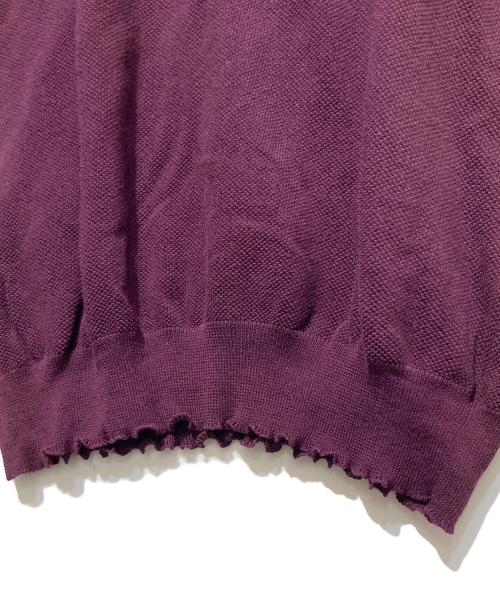 Zanone（ザノーネ）Zanone (ザノーネ) 半袖鹿の子ニットポロ ワインレッド サイズ:50の古着・服飾アイテム