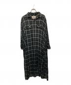 REMI RELIEFレミレリーフ）の古着「オンブレチェックシャツワンピース/CHECK SHIRT DRESS」｜ブラック