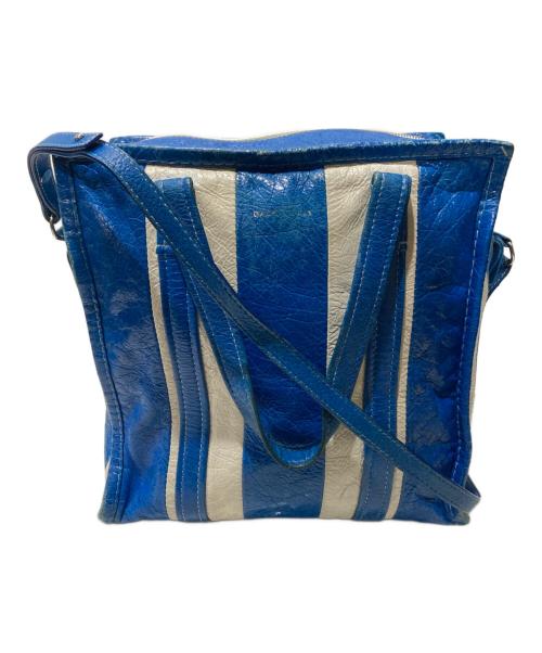 BALENCIAGA（バレンシアガ）BALENCIAGA (バレンシアガ) バザールショッパー ブルー×ホワイト サイズ:Mの古着・服飾アイテム