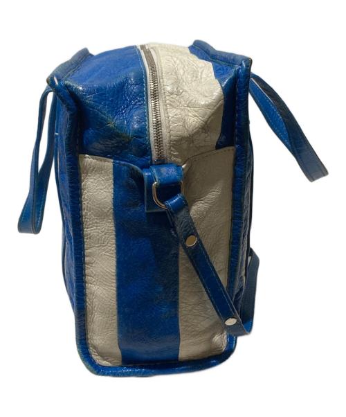 BALENCIAGA（バレンシアガ）BALENCIAGA (バレンシアガ) バザールショッパー ブルー×ホワイト サイズ:Mの古着・服飾アイテム