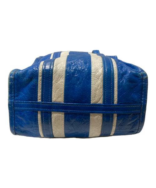 BALENCIAGA（バレンシアガ）BALENCIAGA (バレンシアガ) バザールショッパー ブルー×ホワイト サイズ:Mの古着・服飾アイテム