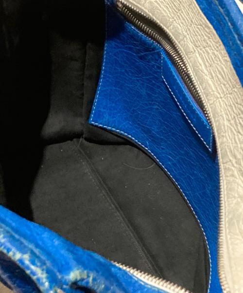 BALENCIAGA（バレンシアガ）BALENCIAGA (バレンシアガ) バザールショッパー ブルー×ホワイト サイズ:Mの古着・服飾アイテム