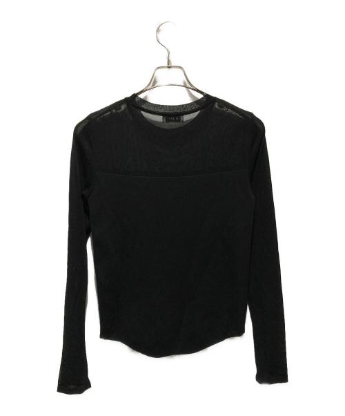 RITAN（リタン）RITAN (リタン) Sheer line Knit Tops ブラック サイズ:FREEの古着・服飾アイテム