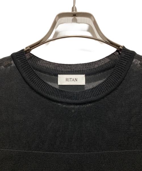 RITAN（リタン）RITAN (リタン) Sheer line Knit Tops ブラック サイズ:FREEの古着・服飾アイテム