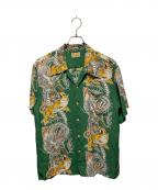 Sun Surfサンサーフ）の古着「“TORNADO TIGER” トルネード タイガー アロハシャツ」｜グリーン