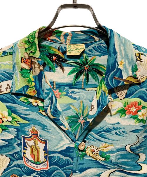 Sun Surf（サンサーフ）Sun Surf (サンサーフ) LAND OF ALOHAアロハシャツ ブルー サイズ:Mの古着・服飾アイテム