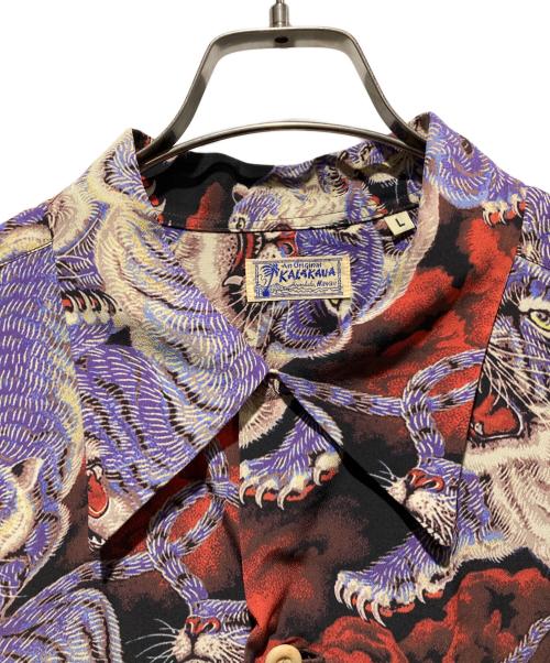Sun Surf（サンサーフ）Sun Surf (サンサーフ) 百虎アロハシャツ ブラック×パープル サイズ:Lの古着・服飾アイテム